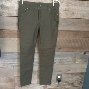 Dark Olive Green Motorcycle Style Pants